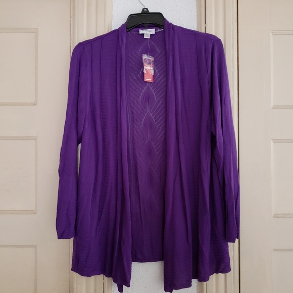 Avenue Sweaters - Avenue || Plus Purple Cardigan